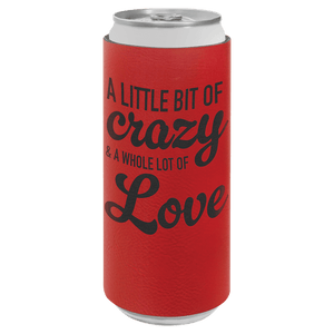 Red Laserable Leatherette Slim Beverage Holder