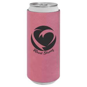 Pink Laserable Leatherette Slim Beverage Holder