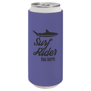 Purple Laserable Leatherette Slim Beverage Holder