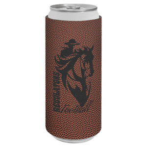 Football Laserable Leatherette Slim Beverage Holder