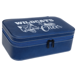 Blue/Silver 7 1/2" X 4 1/2" Laserable Leatherette Jewelry Box