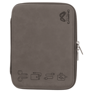 Gray 8 1/2" x 6" x 1 3/4" Leatherette Cord Case