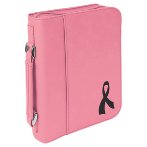 Pink 7 1/2" x 10 3/4" Leatherette Book/Bible Cover with Handle & Zipper