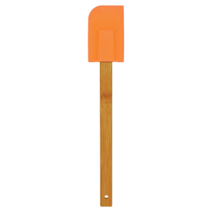 Orange Silicone Spatula with Bamboo 11 3/4" Handle