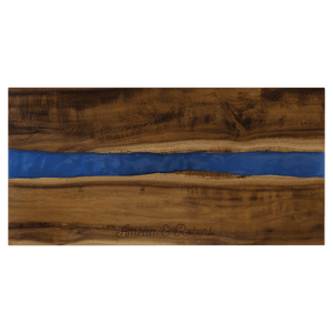 18"x 9" Acacia with Blue Pearl Resin Serving Board