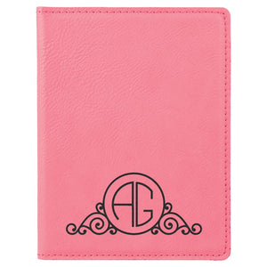 Pink 4 1/4" x 5 1/2" Laserable Leatherette Passport Holder