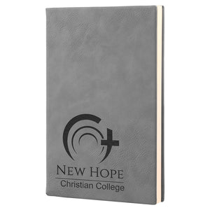 Gray 5 1/4" x 8 1/4" Laserable Leatherette Journal with Lined Notepad