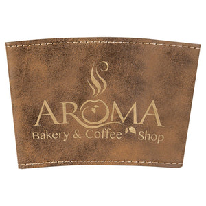 Rustic/Gold 3" Laserable Leatherette Mug Sleeve