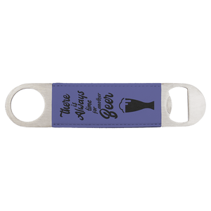 Purple 1 1/2" x 7" Laserable Leatherette Bottle Opener