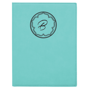 Teal 7" x 9" Laserable Leatherette Small Portfolio with Notepad