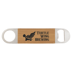 Bamboo 1 1/2" x 7" Laserable Leatherette Bottle Opener