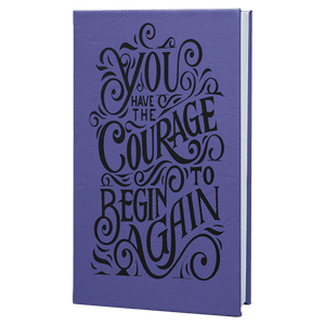 Purple/Black 5 1/4" x 8 1/4" Laserable Leatherette Journal with Lined Notepad
