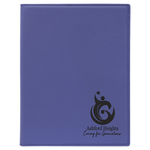Purple 7" x 9" Laserable Leatherette Small Portfolio with Notepad