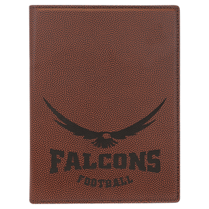 Football 7" x 9" Laserable Leatherette Small Portfolio with Notepad