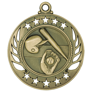 Antique Gold 2 1/4" Baseball/Softball Galaxy Medal