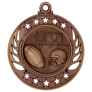 Antique Bronze 2 1/4" Football Galaxy Medal