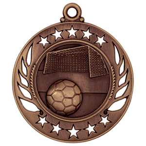Antique Bronze 2 1/4" Soccer Galaxy Medal