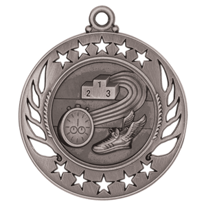 Antique Silver 2 1/4" Track Galaxy Medal