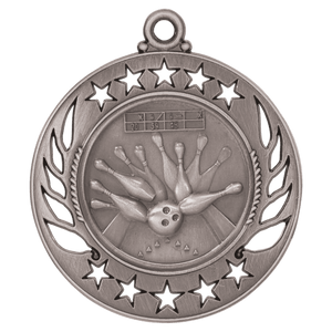 Antique Silver 2 1/4" Bowling Galaxy Medal