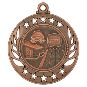 Antique Bronze 2 1/4" Swimming Galaxy Medal