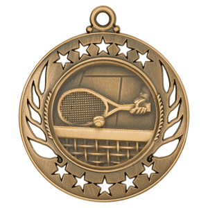 Antique Bronze 2 1/4" Tennis Galaxy Medal