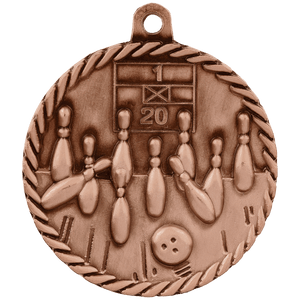 Antique Bronze 2" Bowling High Relief Medal
