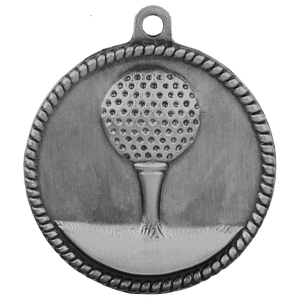 Antique Silver 2" Golf High Relief Medal