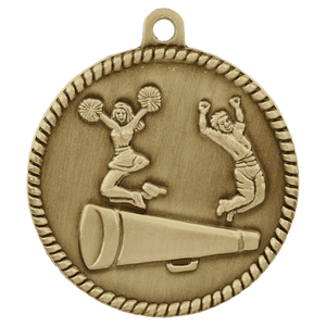 Antique Gold 2" Cheer High Relief Medal