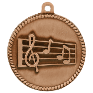 Antique Bronze 2" Music High Relief Medal