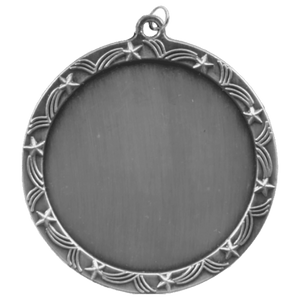 Antique Silver 2 1/2" Stars 2" Insert Holder Medal