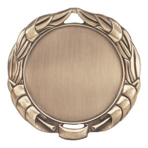 Antique Gold 2 3/4" Wreath 2" Insert Holder Medal (double sided)