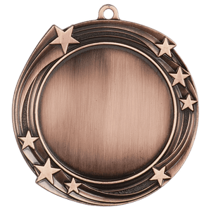 Antique Bronze 2 3/4" Swirling Star 2" Insert Holder Medal