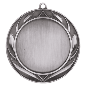 Antique Silver 2 3/4" Wreath 2" Insert Holder Medal