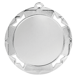 Bright Silver 2 3/4" Crown 2" Insert Holder Medal