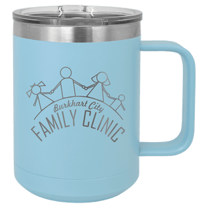 Light Blue Polar Camel 15 oz. Vacuum Insulated Mug with Slider Lid