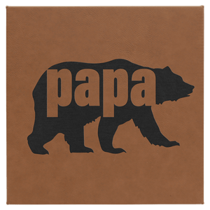Dark Brown 10" x 10" Laserable Leatherette Wall Decor with Sawtooth Hanger