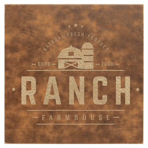 Rustic/Gold 10" x 10" Laserable Leatherette Wall Decor with Sawtooth Hanger