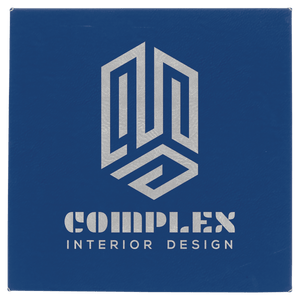 Blue/Silver 10" x 10" Laserable Leatherette Wall Decor with Sawtooth Hanger