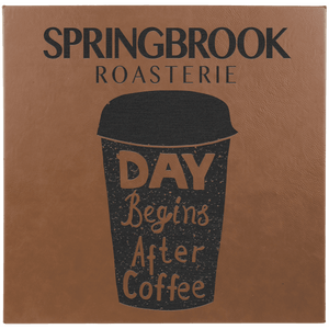 Dark Brown 14" x 14" Laserable Leatherette Wall Decor with Sawtooth Hanger