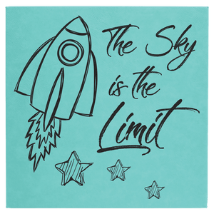 Teal 14" x 14" Laserable Leatherette Wall Decor with Sawtooth Hanger