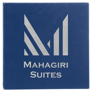 Blue/Silver 14" x 14" Laserable Leatherette Wall Decor with Sawtooth Hanger