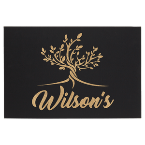 Black/Gold 12" x 18" Laserable Leatherette Wall Decor with Sawtooth Hanger