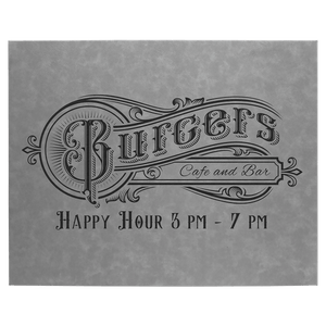 Gray 16" x 20" Laserable Leatherette Wall Decor with Sawtooth Hanger