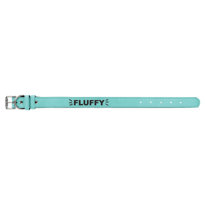 Teal Medium 19" x 1" Laserable Leatherette Dog Collar