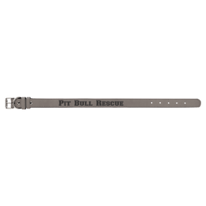 Gray Large 23" x 1" Laserable Leatherette Dog Collar