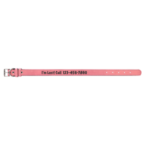 Pink Large 23" x 1" Laserable Leatherette Dog Collar