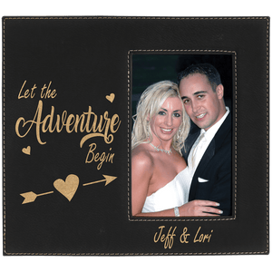 4" x 6" Leatherette Photo Frame with 4 1/4" x 7 7/8" Engraving Area