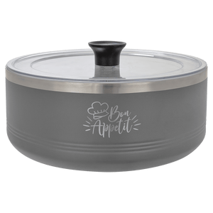 Gray Polar Camel 3 Quart Serving Bowl with Lid