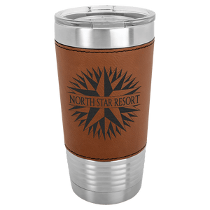 Rawhide Laserable Leatherette Tumbler with Clear Polar Camel 20 oz. Lid