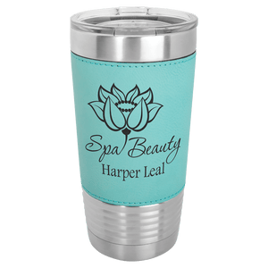 Teal Laserable Leatherette Tumbler with Clear Polar Camel 20 oz. Lid